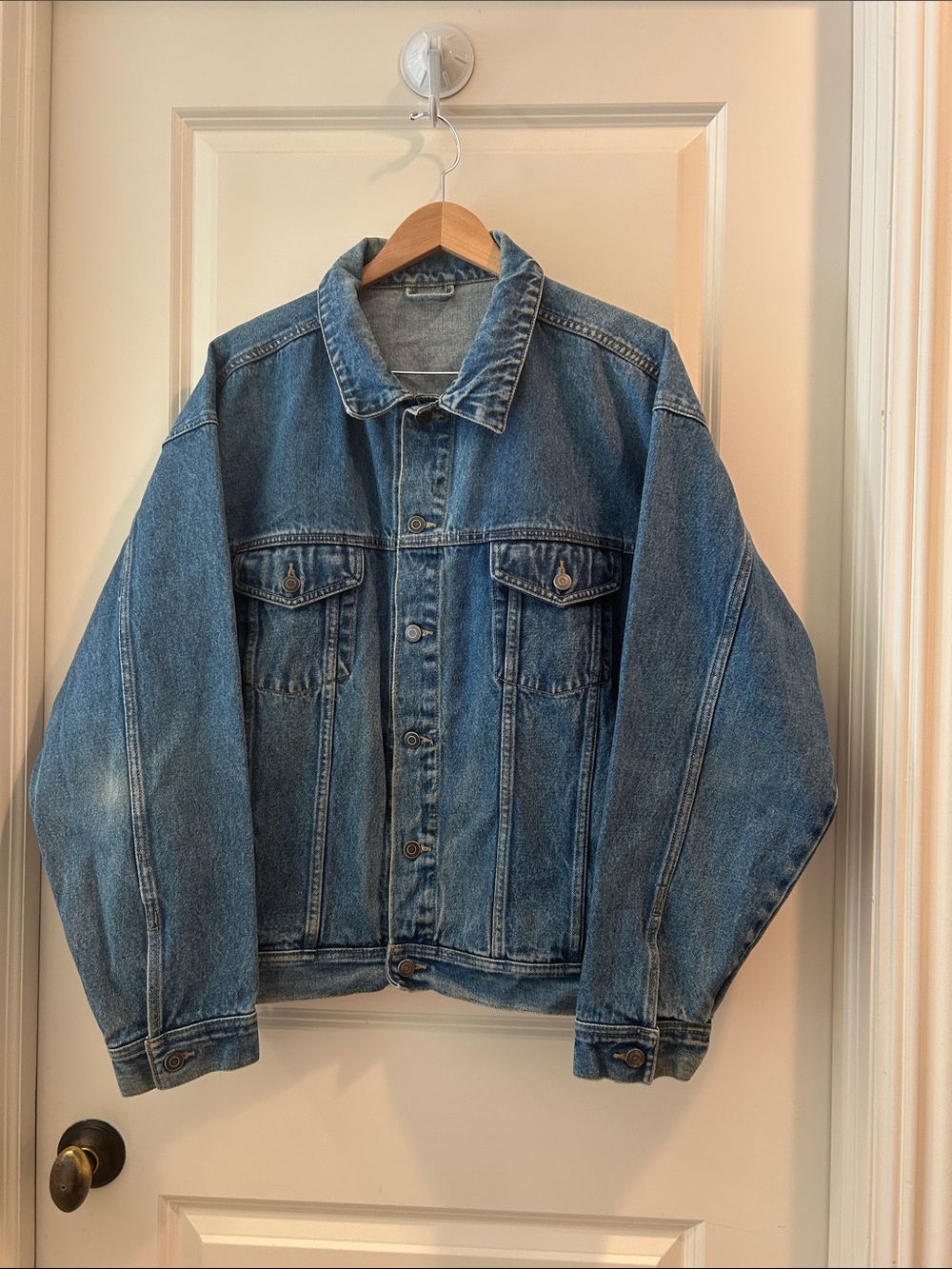 Unbranded Classic Blue Denim Jean button Jacket deep lined pockets no tag men L?